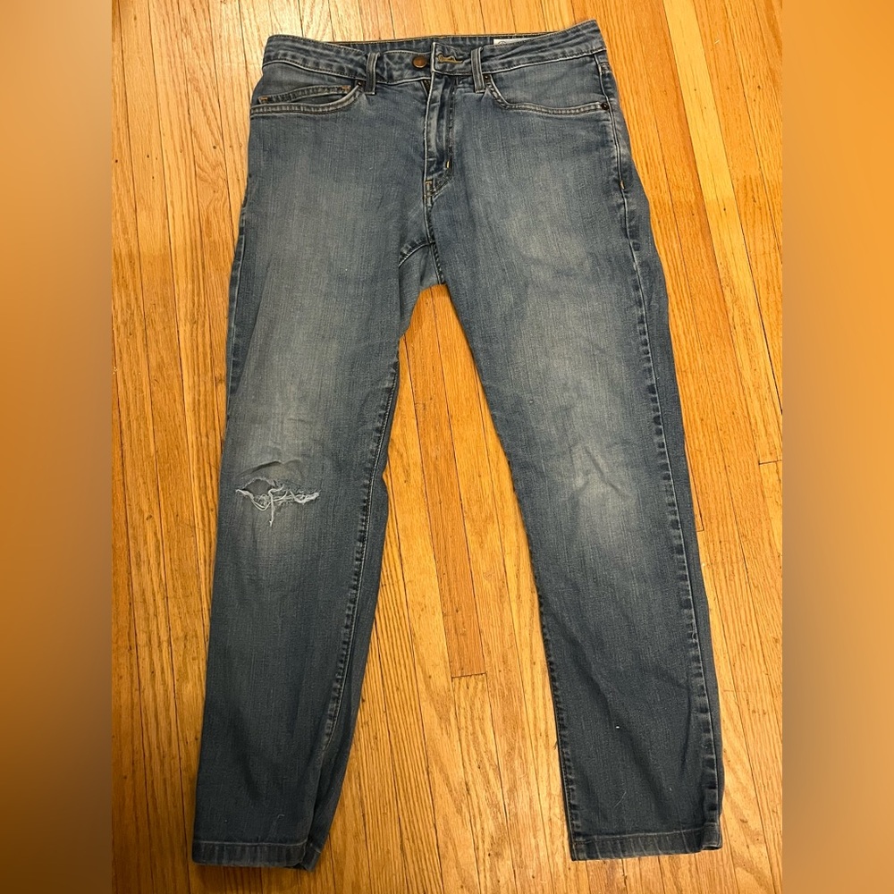 Men's Ripped Aviator Nation Blue Denim Jeans
